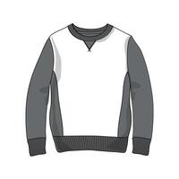 A white and gray sweatshirt with a black and white stripe vector