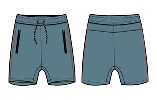 A pair of shorts with a zipper and side pockets vector