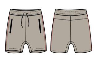 A pair of shorts with a zipper and side pockets vector