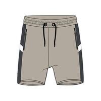 Sweat shorts pant front and back isolated on white background vector