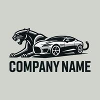 Sleek Panther Stalks Car Logo vector