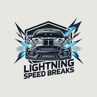 Lightning Speed Breaks Car Logo vector