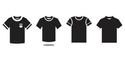 Black male T-shirt mockup set. T-shirt icon set. vector