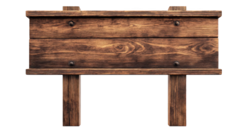 Rustic Wooden Signpost Blank Message Board, on transparent background png