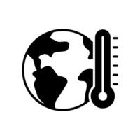 Earth temperature icon with a thermometer as a sign of global warming vector