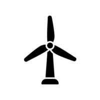 Wind turbine icon for power generation as renewable energy vector