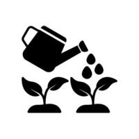 Icon of watering plants with a watering can vector