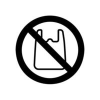 Icon of prohibited plastic bags for environmental sustainability vector