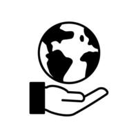 Icon of protecting the environment with hands and earth vector