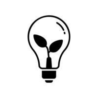 Energy saving lamp icon with leafy sprout vector