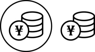 The icon Stack of coins in yuan on a transparent background. illustration of coins in yuan . It is easy to edit, resize and color it. Icons for business,web design and infographics. vector
