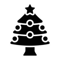 Simple Christmas Tree glyph icon. The icon can be used for websites, print templates, presentation templates, illustrations, etc vector