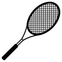 Squash Racket Silhouette on White Background vector