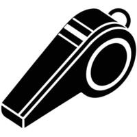 Soccer Referee Whistle Silhouette on White Background vector