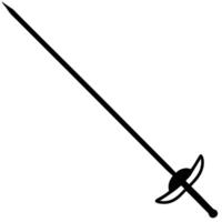 Fencing Sword Silhouette on White Background vector