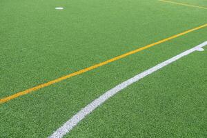 VIEW OF THE CENTER OF AN ARTIFICIAL TURF 7-A-SIDE FOOTBALL FIELD photo