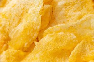 crispy chip potatoes snack texture background view photo