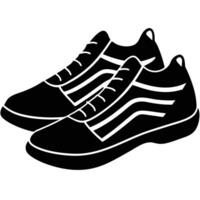 Volleyball Shoes Silhouette on White Background vector