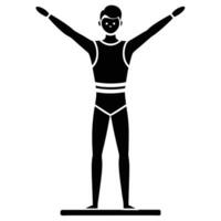 Gymnastics Coach Silhouette on White Background vector
