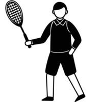 Badminton Coach Silhouette on White Background vector