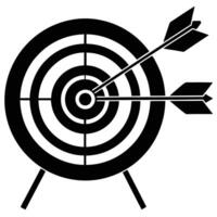Archery Target Silhouette on White Background vector