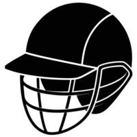 Cricket Helmet Silhouette on White Background vector