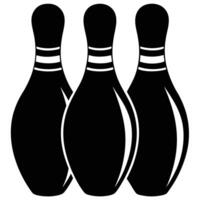 Bowling Pins Silhouette on White Background vector