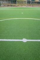 VIEW OF THE CENTER OF AN ARTIFICIAL TURF 7-A-SIDE SOCCER FIELD photo