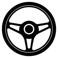 Steering Wheel Silhouette on White Background vector