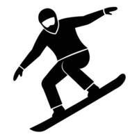 Snowboarder Silhouette on White Background vector
