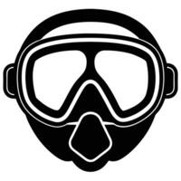 Diving Mask Silhouette on White Background vector