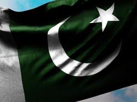 Symbol of Unity and Strength in the Sky. 3d illustration of Pakistan Flag with Clipping Path, photo