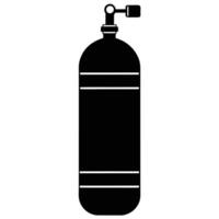 Scuba Tank Silhouette on White Background vector