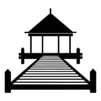 Dock Silhouette on White Background vector