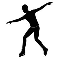 Skating Pose Silhouette on White Background vector
