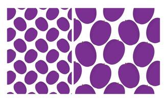 Ripe plums Seamless patterns in trendy minimalist. Healthy eating Background or wallpaper idea Set 2. Isolated illustration Wrapping or web promo leaflets backdrop, cards posters, banner, label vector