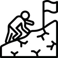 A man climbing a mountain with a flag vector
