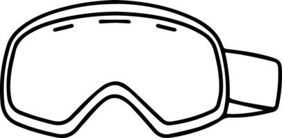 A snow goggles outline on a white background vector
