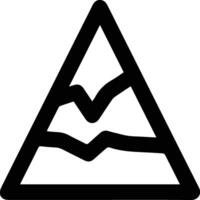 A black and white image of a triangle with a mountain in the background vector
