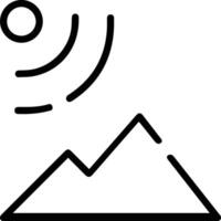 A black and white image of a mountain with a satellite vector