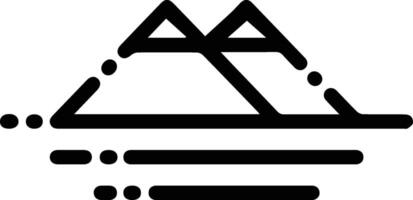 A black and white logo with a mountain and a line vector