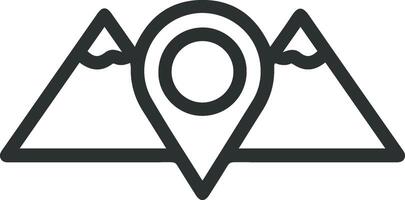 A map marker with mountains in the background vector