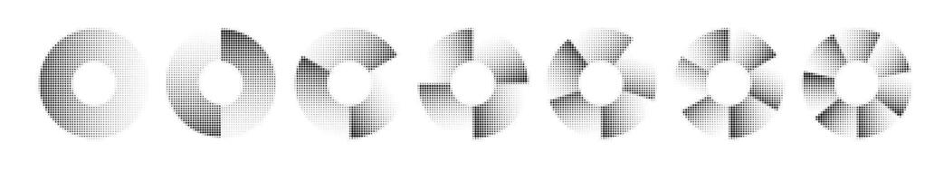 Circular Graphic Elements. Glitch Halftone Texture . vector