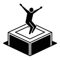 Vault Jump Silhouette on White Background vector