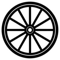 Cartwheel Silhouetted on White Background vector