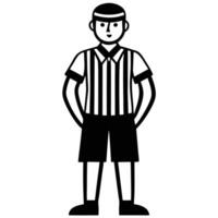 Basketball Referee Silhouette on White Background vector