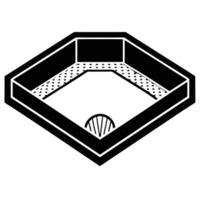 Baseball Field Silhouette on White Background vector