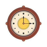 A vintage clock with a face on a white background illustration vector