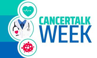 Cancertalk Week or Cancer talk Week background banner or poster design template. observed every year in January. Holiday concept. Use to any Template, card, poster, placard, template. vector