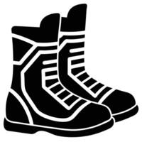 Snowboarding Boots Silhouette on White Background vector